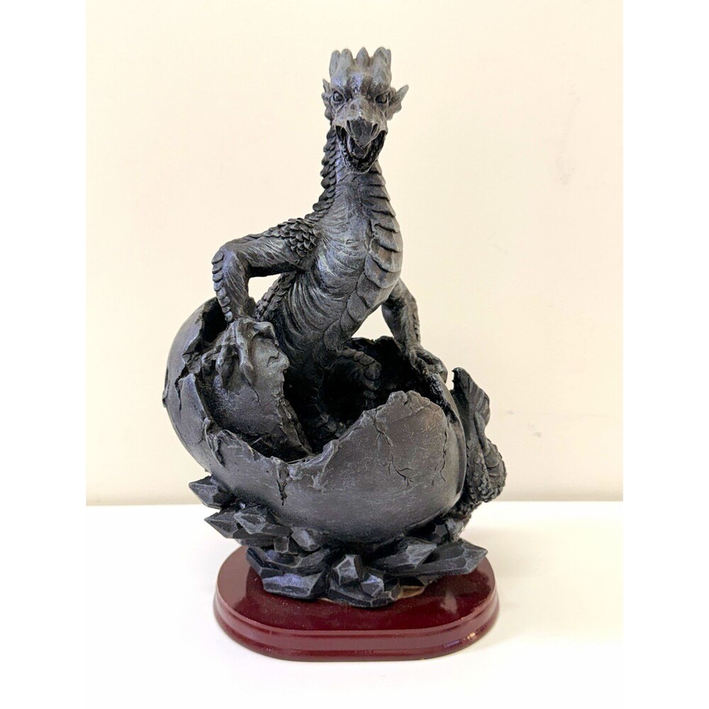 Fantasy Dragon Hatching from Egg Statue Figurine on Base Dragon Theme (No Wings)
